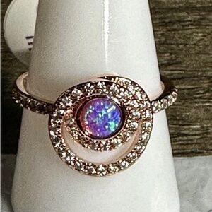 Elegant Rose Gold Opal Ring